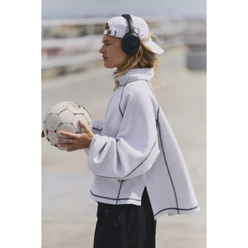Free People FP Movement Half Court Half Zip Sweatshirt Pullover Top XL 289755